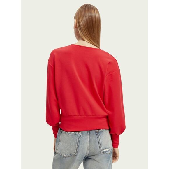 Scotch & Soda Pullover Size M Red Top Modal Sustainable Athleisure Holidays - Picture 5 of 14